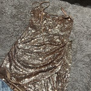 Rose Gold sequin mini dress